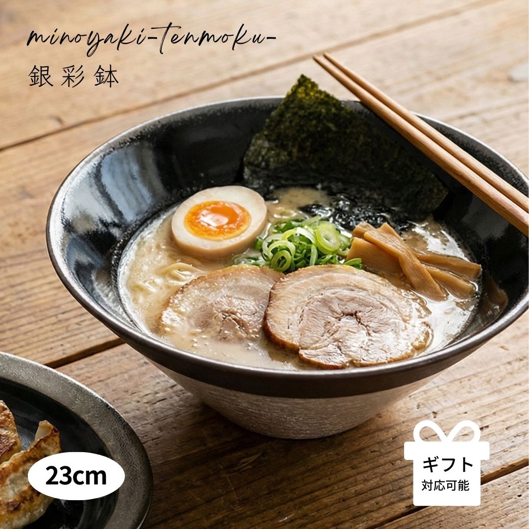 大鉢 おしゃれ 和風 オシャレ 日本 和食器 陶器 麺 ラーメン 大鉢 グレー 美濃焼 鉢 モダン ギフト 丼鉢 どんぶり鉢 丼 丼ぶり 麺鉢 ラーメン丼 らーめんどんぶりドンブリ ボウル皿 母の日 実用的 天目 -tenmoku- 銀彩鉢 (大)