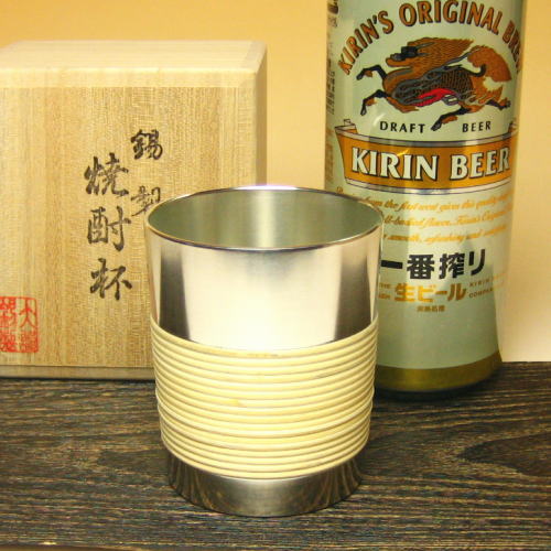 錫 酒器 大阪錫器 籐巻き タンブラー 磨き 焼酎カップ ビアグラス ビアカップ ビアマグ 錫製品 母の日 退職祝 還暦祝 錫器 母の日 誕生日｜職人魂