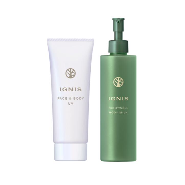 IGNIS イグニス 人間の顔＆上半身 UV 70g 日焼打ちきり + ナイトウェル 上半身市乳 240ml
