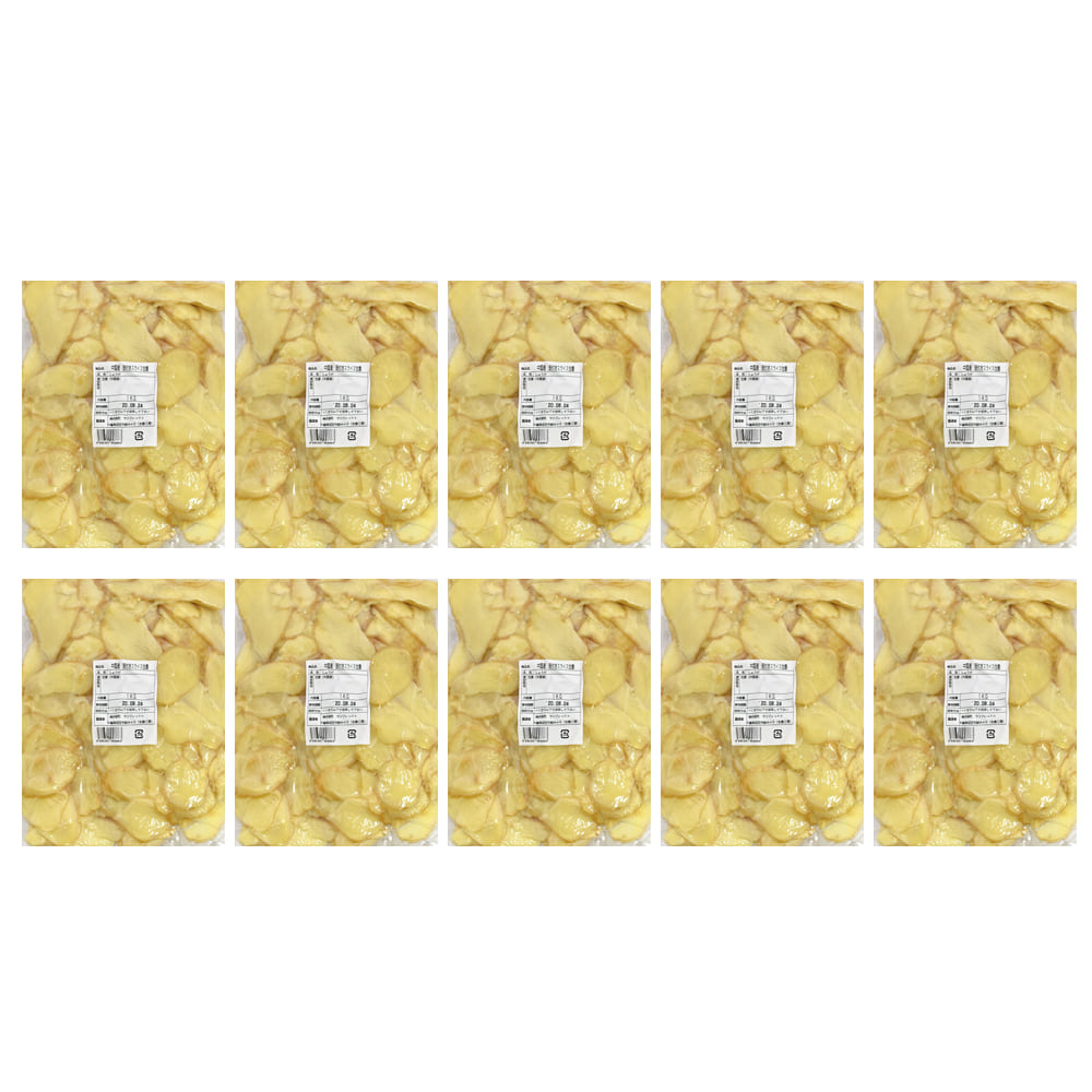 冷凍 皮付きスライス生姜 1kg×10パック 中国産 一次加工品