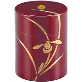 会津塗　茶筒　玉虫　ラン（手描き）｜しょうわ額縁　店