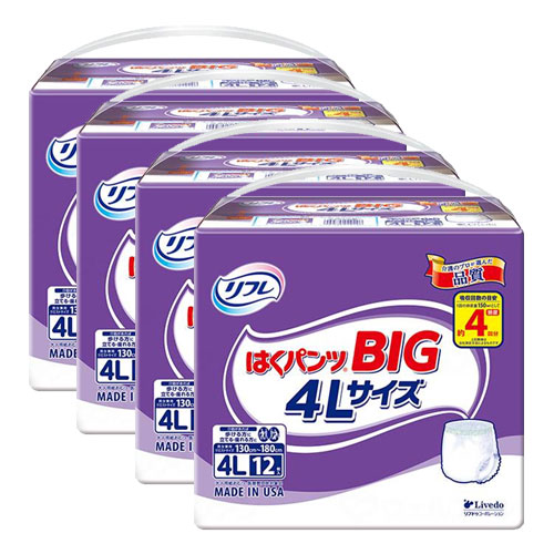 リフレ はくズボン下 BIG【4L 4袋 容れもの】立ち小便約4回分 成年者用御襁褓 社会復帰ズボン下 紙ズボン下 リブドゥコーポレーション