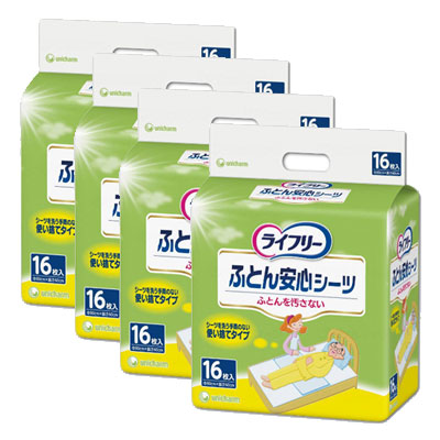 生命現象ラリー ふとん楽になること敷き布【1袋16枚入り口・入口×4袋】介護寝具 使い捨て雨合羽敷き布 介護用敷き布 ユニ・チャム