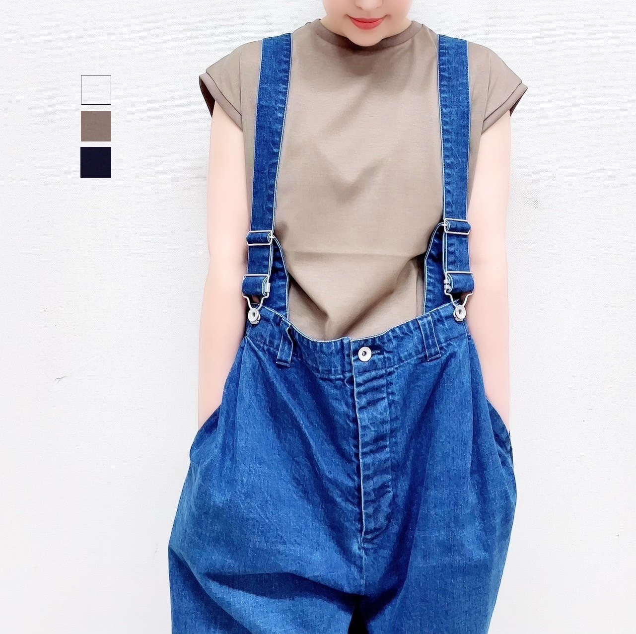 楽天市場】【veritecoeur】サスペンダーデニムパンツ / VC-2726