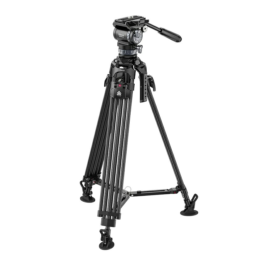 【当社店卸し資産極限点】Ulanzi(ウランジ) T046 VideoFast Heavy Duty 三脚架一揃いの道具 炭素衣料繊維三脚＆フルード雲台