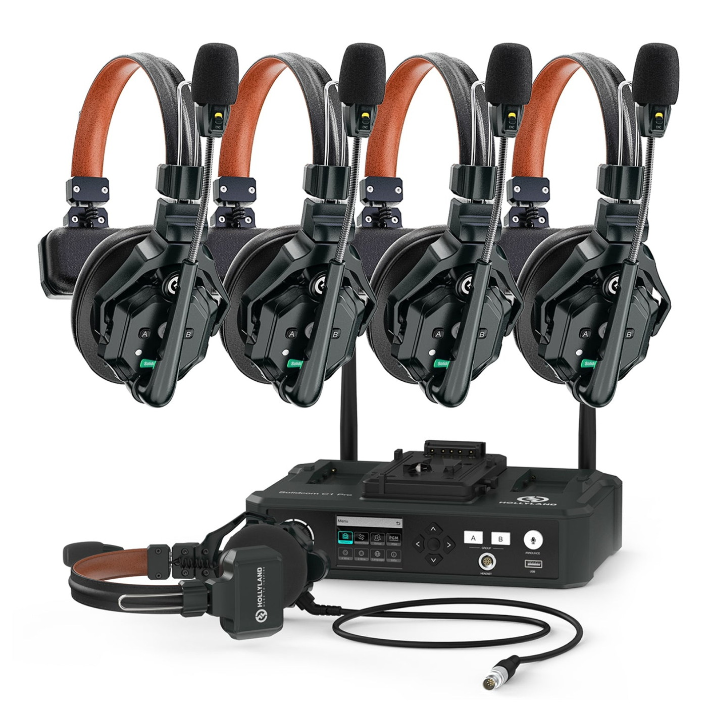 Hollyland Solidcom C1 Pro HUB付属セット(HUB1台リモート4台) インイヤーVer. ワイヤレスインカム