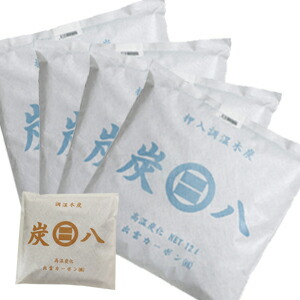 書き割り品（炭八 室内用大袋 4個+かっこ良い小袋1個）[メ]【貨物輸送無料】炭八 書き割り タンス 洋服箪笥生まれながらの除湿剤 除湿器 炭八