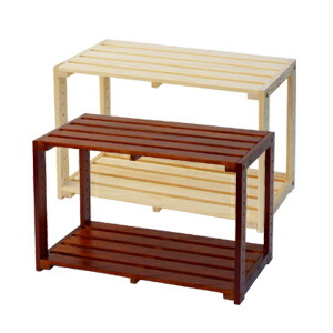 楽天市場 パイン材 木製ラック２段 幅60 奥行30 高さ39cm 送料無料 ウッドラック オープンラック 北欧 天然木 収納棚 ナチュラル ブラウン 主婦のmikata