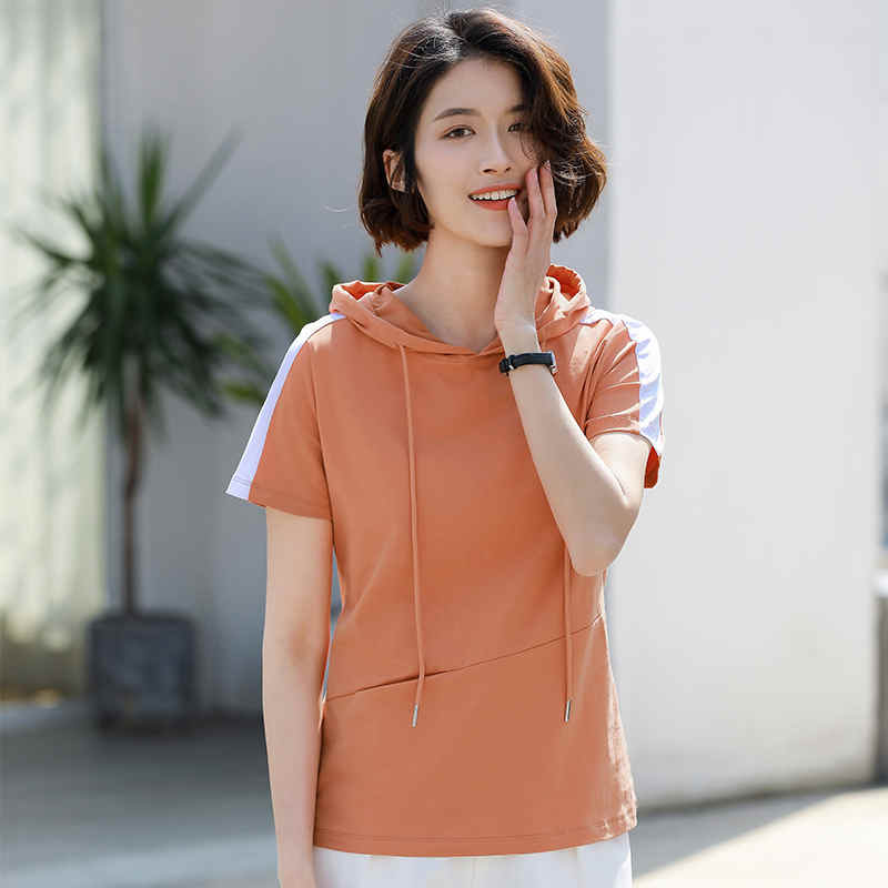【楽天市場】全3色×6サイズ！Tシャツ 半袖 フード付き 無地 夏物 トップス レディース 半袖パーカー 半袖tシャツ カットソー