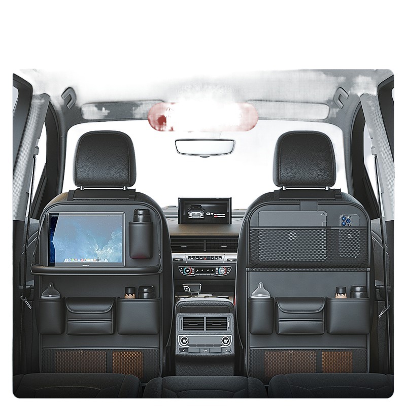 テーブル付き 車用収納ポケット 多機能 車載 シートバックポケット 後部座席収納 カーシート バックバッグ 子供連れ カー用品 家族 大容量 防水 防汚 車用品 旅行 おもちゃ 水筒 ボトル Ipad収納 キッズ 蹴り 汚れ防止 取付簡単 ドライブ|Syuno