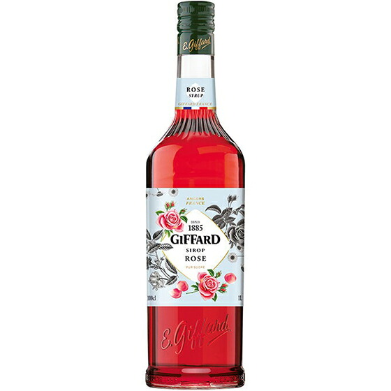 【7/19～26 エントリーでP5倍】 GIFFARD ジファール ローズ シロップ 1000ml バラ 小川珈琲 フランス ノンアルコールシロップ コンビニ受取対応商品 お中元 プレゼント｜酒楽SHOP