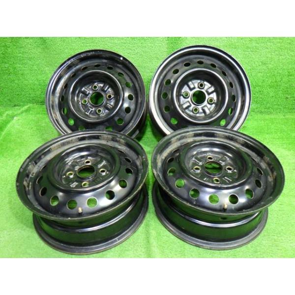 【中古】 トヨタ TOYOTA トヨタ純正 NCP15 ヴィッツ14ｲﾝﾁ 5.5J 4穴 4本 100 ホイール ｽﾁｰﾙ ｸﾛ｜鈴木商会　店