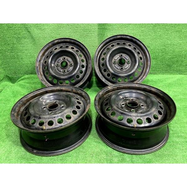 【中古】 ホンダ HONDA ホンダ純正 フリード GB415インチ 5.5J 4穴 4本 100 ホイール スチール クロ