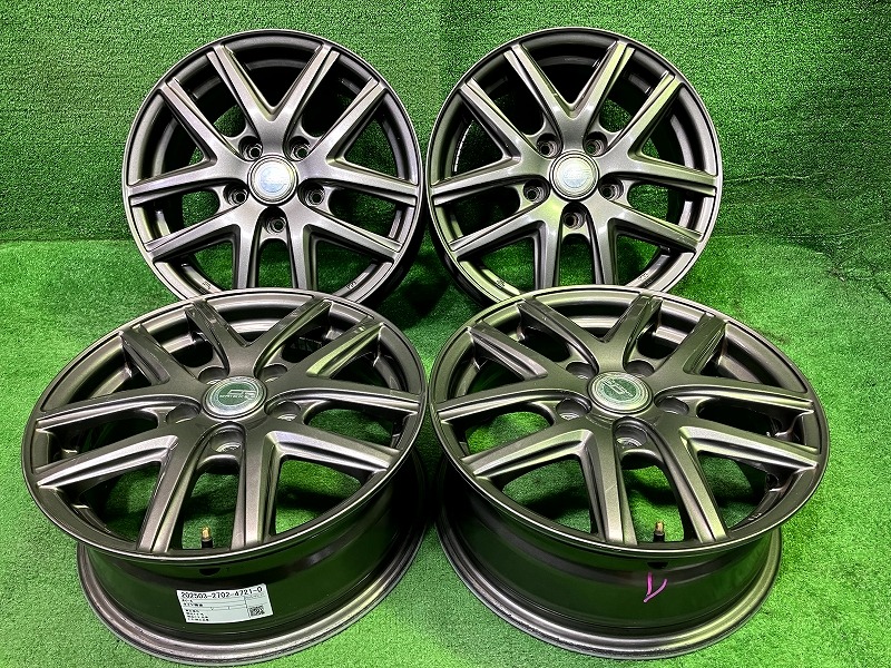 【中古】 社外 クリケット15ｲﾝﾁ 6J 5穴 4本 114.3 +45 ホイール アルミ ダークシルバー