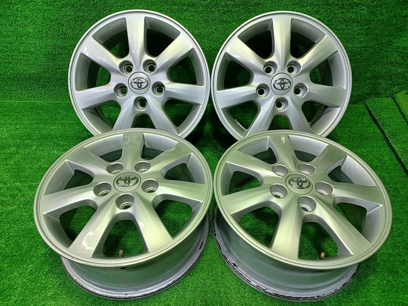 【中古】 トヨタ TOYOTA 純正 トヨタ純正 ZGM15W アイシス 15ｲﾝﾁ 6J 5穴 4本 114.3 +50 ホイール アルミ シルバー