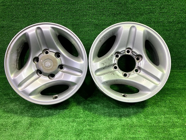 【中古】 トヨタ TOYOTA 純正 トヨタ純正 KZJ95W ランクルプラド 16ｲﾝﾁ 7J 6穴 2本 139.7 +15 ホイール アルミ シルバー
