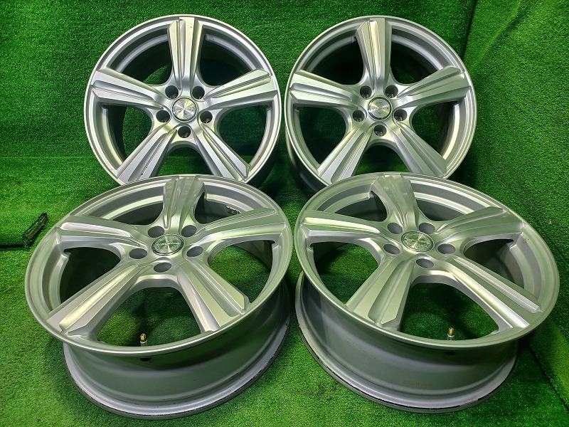 【中古】 ヴィオレント アルファード ヴェルファイア ハリアー デリカD5 ホイール アルミ シルバー 18インチ 7J 5穴 4本 114.3 +38