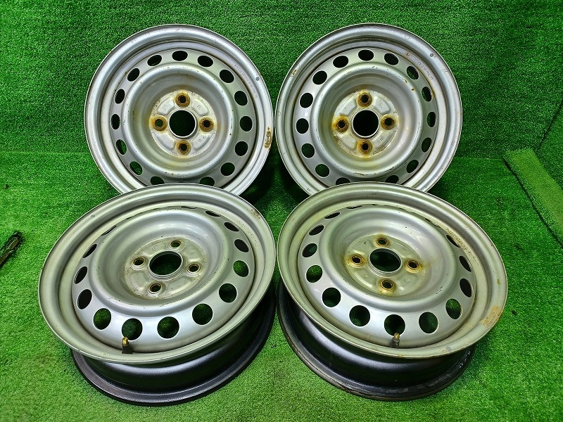 【中古】 トヨタ TOYOTA 純正 プロボックス サクシード NCP165V ホイール スチール シルバー 14インチ 5J 4穴 4本 100