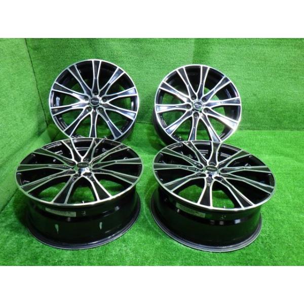 【中古】 Warwic Carozza プリウス ホイール アルミ ブラックポリッシュ 17インチ 7J 5穴 4本 100 +48