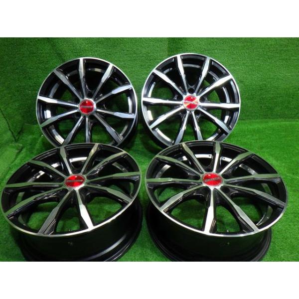【中古】 レグザス ハリアー ホイール アルミ ブラックポリッシュ 17インチ 7J 5穴 4本 114.3 +38