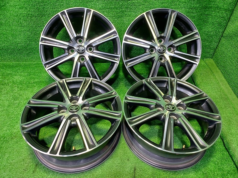 【中古】 トヨタ TOYOTA 純正 カローラフィルダー NKE165G ホイール アルミ ブラックポリッシュ 16インチ 5.5J 4穴 4本 100 +45