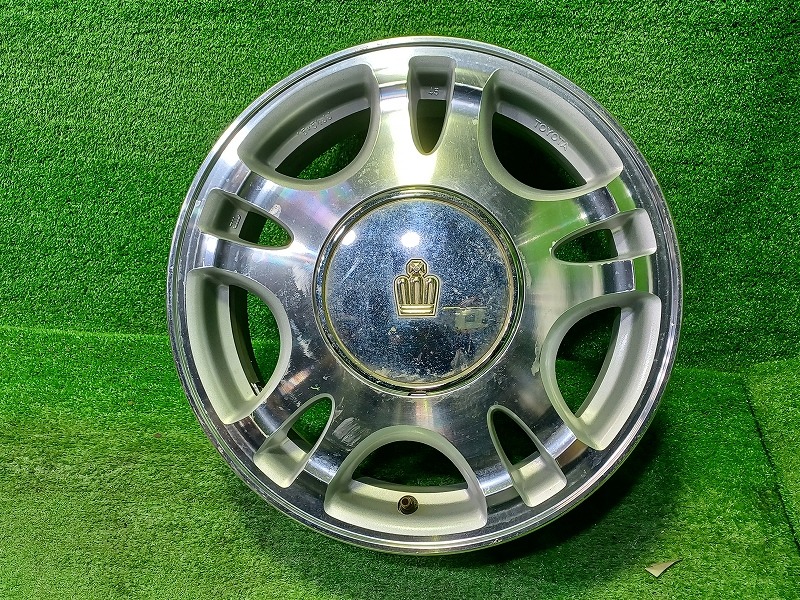 【中古】 トヨタ TOYOTA 純正 クラウン 1本 ホイール アルミ ポリッシュ 15インチ 5.5J 5穴 1本 114.3 +60 42611-43010