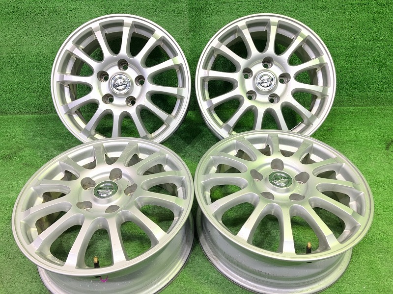【中古】 日産 NISSAN 純正オプション ラフェスタ B30 ホイール アルミ シルバー 15インチ 5.5J 5穴 4本 114.3 +40|鈴木商会 店