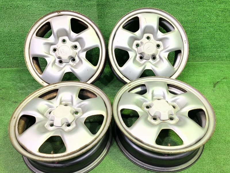 【中古】 ダイハツ DAIHATSU 純正 テリオス J122G ホイール スチール シルバー 15インチ 5J 5穴 4本 114.3