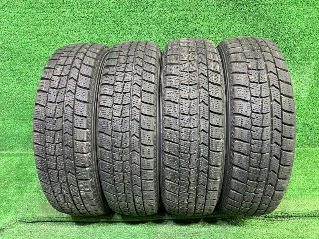 【中古】 DUNLOP スタッドレス ダンロップ ウィンターマックスWM02 155/65R13 4本 6ミリ 2021年 タイヤ 13インチ 冬