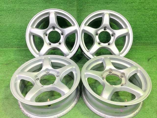 【中古】 社外 ジムニー ホイール アルミ シルバー 16インチ 5.5J 5穴 4本 139.7 +20