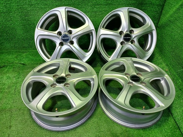 【中古】 バルミナ フィット シャトル ホイール アルミ シルバー 15インチ 5.5J 4穴 4本 100 +50