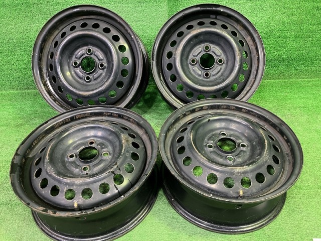 【中古】 ホンダ HONDA 純正 フリード GB4 ホイール スチール クロ 15インチ 5.5J 4穴 4本 100 42700-SYY-N12