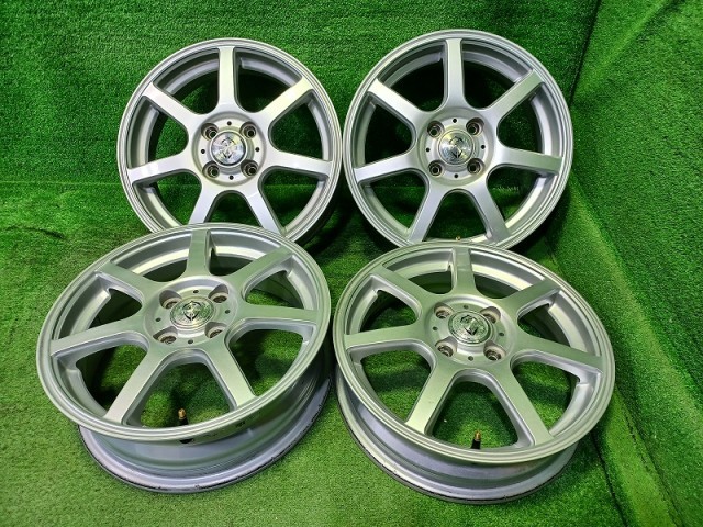 【中古】 トレファー HA1W アイ ホイール アルミ シルバー 15インチ 5J/4J 4穴 4本 100 +35｜鈴木商会　店