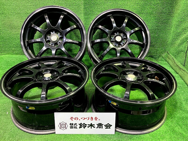 【中古】 LMスポーツ プリウス レガシィ インプレッサ BRZ ホイール アルミ クロ 17インチ 7.5J 5穴 4本 100 +50
