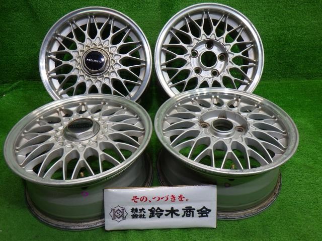 【中古】 日産 オプション BBS プレジデント GC15 ホイール アルミ シルバー 15インチ 6.5J 5穴 4本 114.3 +45