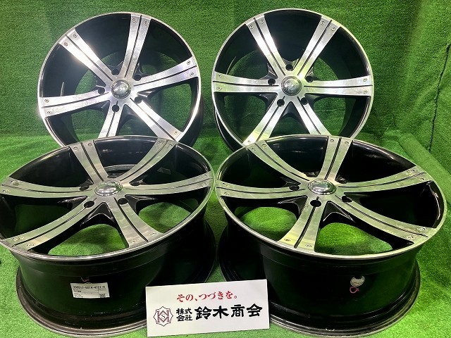 【中古】 MKW ランドクルーザー ホイール アルミ ブラックポリッシュ 22インチ 9.5J 5穴 4本 150 +55