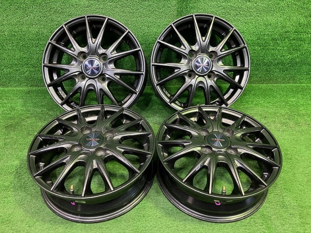 【中古】 ベルバ 軽自動車 ホイール アルミ ガンメタ 13インチ 4.00B 4穴 4本 100 +45｜鈴木商会　店
