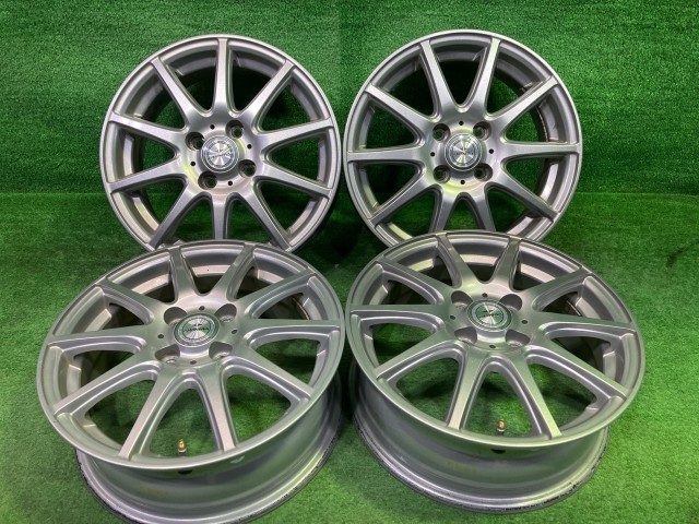 【中古】 エアーノヴァ スペイド ノート ホイール アルミ シルバー 15インチ 5.5J 4穴 4本 100 +42