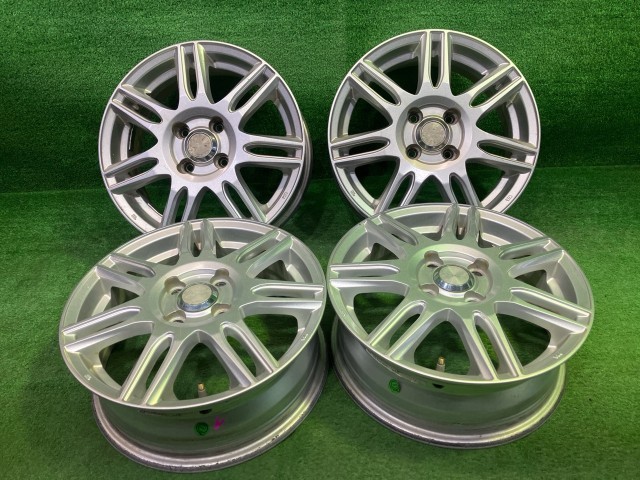 【中古】 レーベン ノート アクア ホイール アルミ シルバー 15インチ 5.5J 4穴 4本 100 +43