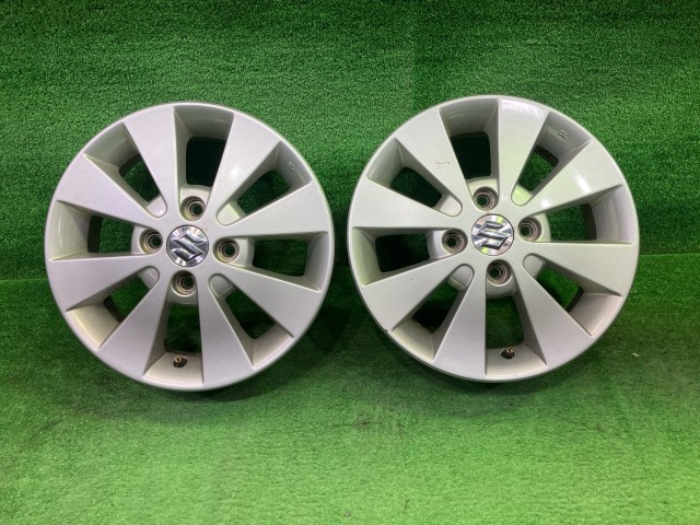 【中古】 スズキ SUZUKI 純正 ワゴンR 2本 ホイール アルミ シルバー 14インチ 4.5J 4穴 2本 100 +45