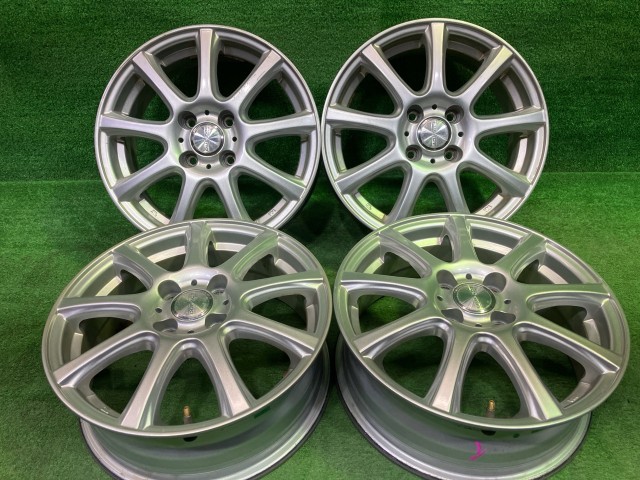 【中古】 デュファクト ポルテ ノート ホイール アルミ シルバー 15インチ 5.5J 4穴 4本 100 +42