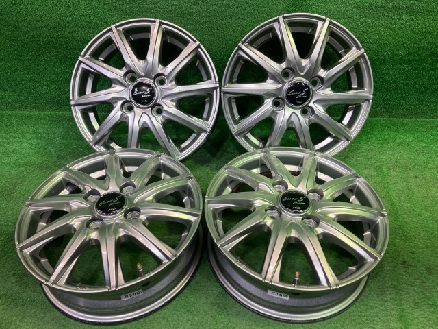 【中古】 ユーロスピード 軽自動車 ホイール アルミ シルバー 13インチ 4.00B 4穴 4本 100 +43
