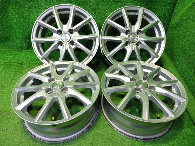 【中古】 ユーロスピード ノート フィット ホイール アルミ シルバー 15インチ 5.5J 4穴 4本 100 +45