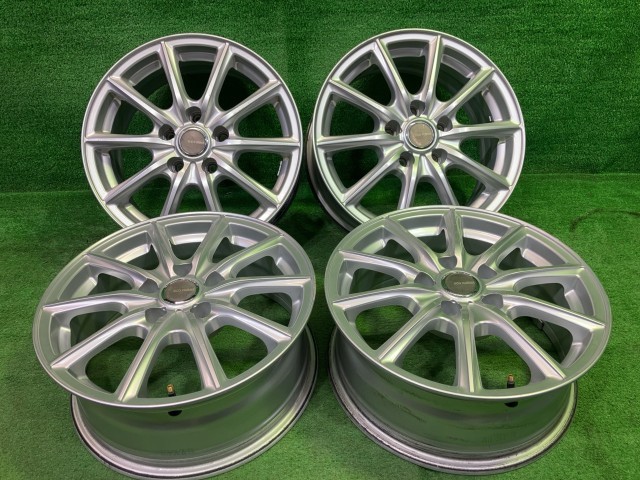 【中古】 エコフォルム アルファード エスティマ ホイール アルミ シルバー 16インチ 6.5J 5穴 4本 114.3 +38