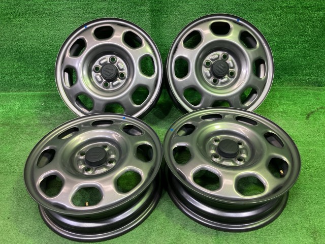 【中古】 スズキ SUZUKI 純正 ハスラー MR31S ホイール スチール ガンメタ 15インチ 4.5J 4穴 4本 100