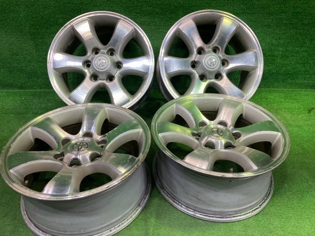 【中古】 トヨタ TOYOTA 純正 ランクルプラド VZJ120W ホイール アルミ ポリッシュ 17インチ 7.5J 6穴 4本 139.7 +30 42611-35302