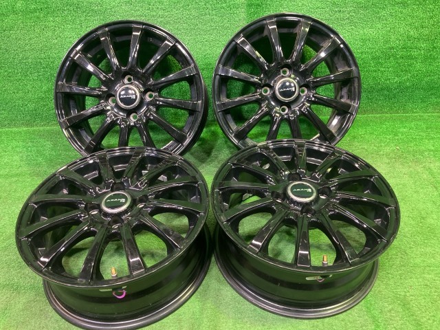 【中古】 アザーネ コルト ノート ホイール アルミ クロ 14インチ 5.5J 4穴 4本 100 +42｜鈴木商会　店