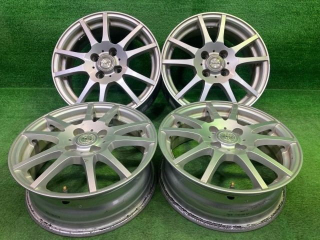 【中古】 ジョーカー ノート アクア ホイール アルミ シルバー 15インチ 5.5J 4穴 4本 100 +42