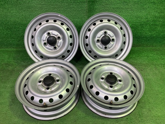 中古 ダイハツ DAIHATSU 純正 ミラ L285V ホイール スチール シルバー 13インチ 4.00B 4穴 4本 100 42611-B2060｜鈴木商会　店