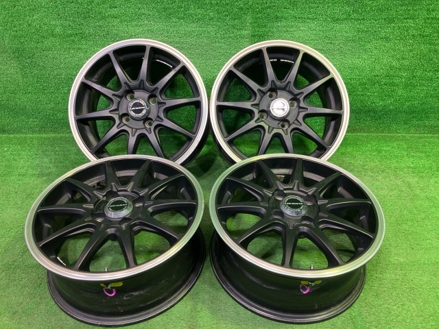 中古 レアマイスター スイフト ノート ホイール アルミ マットブラック 15インチ 6J 4穴 4本 100 +42|鈴木商会 店